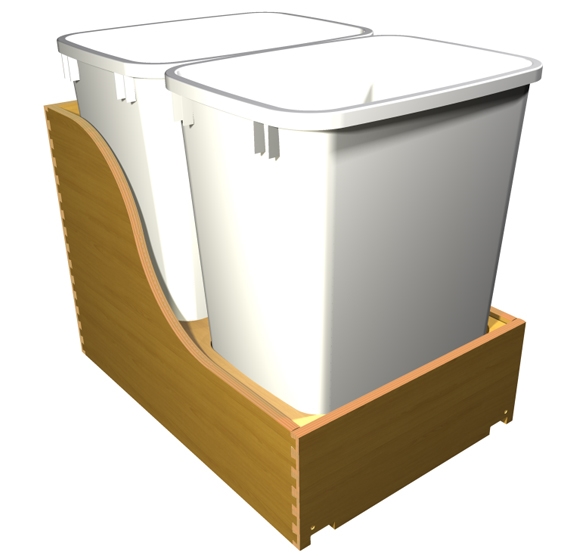 Double 35-Quart Pull-Out Trash Bin